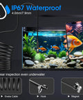 Endoscope With Light 1920P HD Borescope With 7.9mm Ultra Thin Probe And 8 LED Lights, IP67 waterproof in aquarium