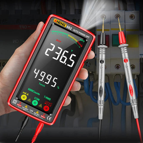 All In One True RMS Multimeter Tester With Color LCD Display 6000 Counts Auto Ranging Smart Pro Grade Rechargeable Meter