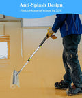 Person using 20 Inch Spiked Roller Kit With Adjustable Handle on epoxy floor for bubble removal and self leveling