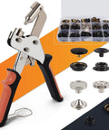 Pro Grade Heavy Duty Snap Fastener Kit with Canvas Installation Tool and 160 Black 15mm Snaps for Fabric Tarps Leather Boat Covers Sewing