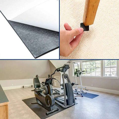 Straight Up Heavy Duty Neoprene Foam Rubber Roll With Reliable Adhesive Backing For Soundproofing Cosplay Props And Flexible Diy Projects, showing installation and use in a gym.
