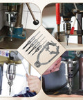 Square Hole Drill Bit And Mortiser Chisel Set For Drill Press with precision adapter and four chisels for woodwork tasks.