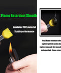 PVC insulated 500 Pcs Double Wire Ferrules Kit Pro Grade Twin Ferrule Connectors For AWG 14-22 Copper Tin Plated shown with flame test.