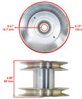 Top Notch Replacement Deck Drive Pulley For John Deere X330 X350 X48 Inch Mower Repair And Maintenance Upgrade Part Mod C8L 37496, 5.19" size, metal construction.