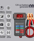 12V Car Battery Tester And Auto Voltmeter With Alternator Analyzer For Cars Trucks Motorcycles RVs ATVs SUVs Boats Yachts Mowers Golf Carts Delivers Sharp 0.01 Volt Readouts And Fast Real World Diagnostics, with clamps and LED display