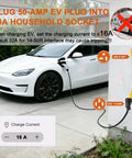 Tesla Level 1 EV Charger Adapter Cord NEMA 5-20P To 14-50R 10AWG 16A Max Setting 3 Prong To 4 Prong 110V charging a car