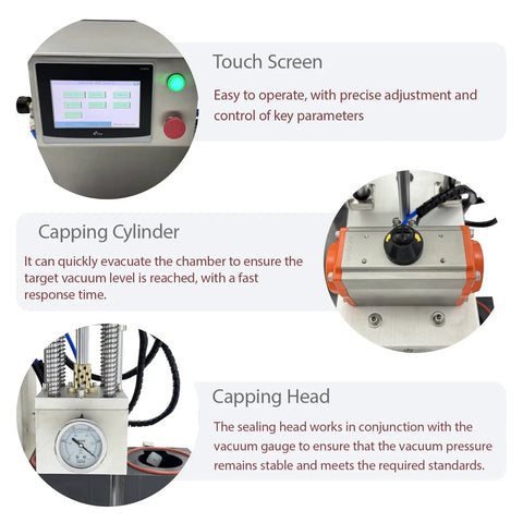 Top Shelf Semi Automatic Glass Jar Vacuum Capper And Tin Cap Sealer For 110V Home Kitchens control panel with touch screen and vacuum features