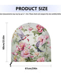 Hardcore Heavy Duty Fan Cover Fits 24 Inch Outdoor Industrial And Pedestal Models With Bold Hummingbird Floral Print, showing product dimensions.