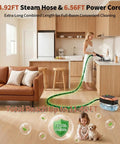 Gabtruk Handheld Steam Cleaner With 15S Fast Heat Up And 1.8L Tank For Deep Cleaning tile grout with 4.92FT hose in a modern kitchen.