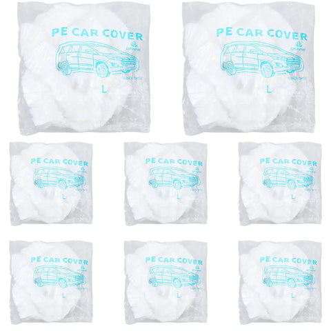 4 Pack Clear Disposable Car Covers Waterproof All Weather Protection With Elastic Hem Fits Sedans SUVs And Small Cars