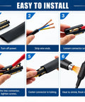 Step-by-step installation guide for the 3 Pack Top Shelf Underground Wire Splice Kit For 14/3 To 8/3 Awg Wire With Knockout 600V Rating.