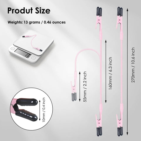 2 Pack Soldering Helping Hands Clamps with Flexible Gooseneck Arms and Dual Alligator Clips shown with size and weight details