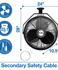 18 Inch Industrial Grade Ceiling Mount Fan Black For Beastly Air Circulation In Industrial Spaces With Powder Coated Steel