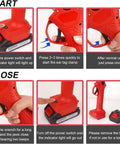 Electric Livestock Ear Tagger With Dual Batteries And Six Tag Needles, Quick One Button Tagging Tool instructions in red
