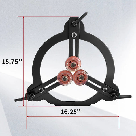 Woodturning Steady Rest For 12 Inch, 14 Inch And 16 Inch Swing Lathes With 3 Point Adjustable Tool Rest, black frame with rollers