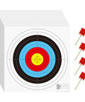 100 Pack Bullseye Paper Archery Targets With 4 Pins For Easy Setup, 16x16 Inch 10 Ring Targets for indoor and outdoor practice