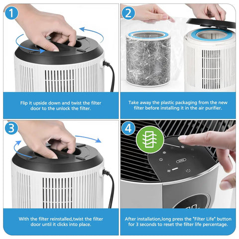 Step-by-step guide to installing Replacement Filter For Shark Vacuum Cleaners 99.97 Percent Particle Capture Two Pack in air purifier.
