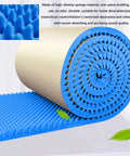 Solid Knockout Acoustic Foam Panels For Sound Proofing Walls And Noise Reduction Recording Studio Egg Crate Tiles rolled on floor, featuring blue high-density foam.