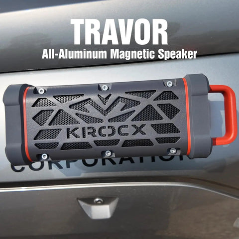 Rugged Aluminum Bluetooth Speaker With 45W Power, BassUp Enhanced Bass, IP68 Waterproof Outdoor Wireless Speaker in meteorite gray