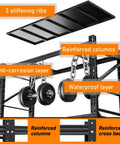Beefed Up Garage Shelving System 73 Inches High, Ultra Heavy Duty, 4000 Pound Total Load Capacity, No Sag Steel Shelves With Reinforced Beams And Brackets, Easy Assembly, Holds Heavy Tools, Bins And Gear, black steel