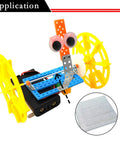 DIY RC model with gears and colorful parts, featuring 2mm Diameter STEM Toy Shaft Rods Set, 100 Pcs Round Axles For DIY RC Cars Boats And Helicopters.