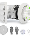 80 CFM Wall Mounted Exhaust Fan With White Grille For Bathroom Kitchen Garage And Attic Ventilation No Hassle Quiet 4.0 Sones 6 Inch Duct 15 Inch Retractable Duct For Easy Install