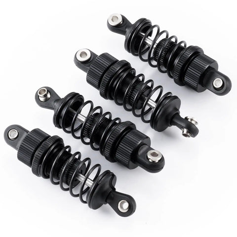 55mm Front And Rear Oil Filled Shock Absorber Damper Suspension Set For Tamiya TT02 1/10 RC Touring Car, black aluminum bodies