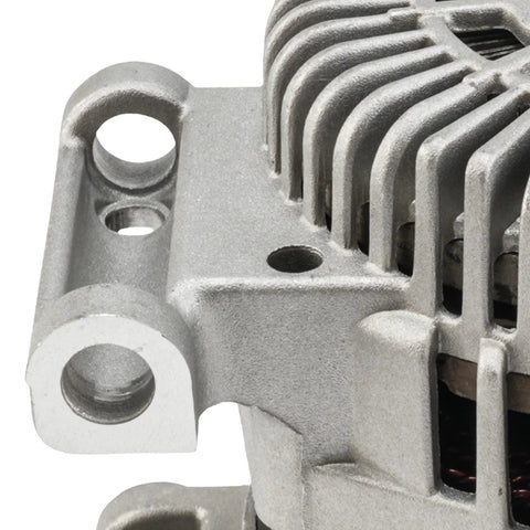Close-up of Beefed-Up 12V 150Amp CW Alternator With 6-Groove Pulley for Ford Escape detailing mounting points