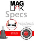 Diagram of a 4 Inch To 2 And A Half Inch Steel Ring Port Receiver For Magnetic Dust Collection Hose Adapters Quick Connect Fitting