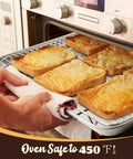Half Sheet Baking Pan With Wire Cooling Rack Set For Oven Cooking 17.7 By 13 Inch Stainless Steel Rimmed Tray with cheese toast