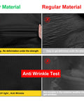 Comparison of all weather waterproof car cover for sedan and regular material with anti-wrinkle test results