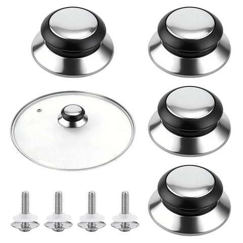 4 Pack Pot Lid Knobs Replacement Universal Stainless Steel Pan Lid Handle Covers For Glass Lids Heat Resistant Saucepan Knobs