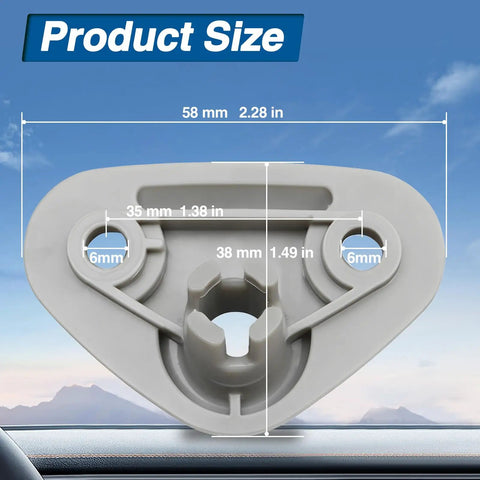 Sun Visor Mount Clip For Subaru Forester Impreza Crosstrek Gray LH And RH Side Visor Clips shown with detailed measurements