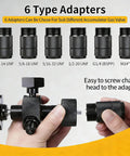 Hydraulic Accumulator Charging Kit With Three Gauges 1500 4000 6000 PSI Six Adapters showing different thread sizes and couplings.