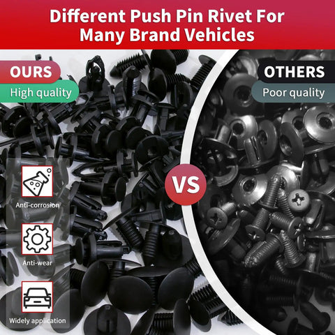 Comparison of 252 Piece Universal Bumper Retainer Clip Kit with 12 Popular Sizes Auto Push Pin Rivets Fasteners for Cars