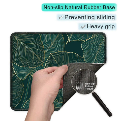 Stitched Edge Mouse Pad With Premium Palm Texture For Smooth Precise Tracking In Gaming Or Office, Waterproof And Washable Surface