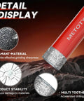 Rock Solid 6 Piece Diamond Hole Saw Drill Bit Set With Serrated Pilot For Ceramic Glass Tile Marble Granite Dry Or Wet Drilling High Precision Kit close-up of diamond-coated edge showing grinding sharpness