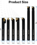 Front view of 21-piece indexable lathe turning tool set with 12 mm shanks and carbide inserts.