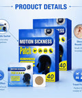 80 Count Motion Sickness Patches For Travel On The Go Non Drowsy Relief Lasts 72 Hours Breathable Non Woven Fabric With Fresh Mint Scent Safe For Adults And Kids 4 Plus For Cruise Car Airplane And Other Travel, 40 patch box