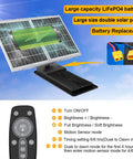 800W Solar Street Light Equivalent With Motion Sensor, IP67 with remote, large solar panel and battery, dusk-to-dawn