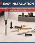 225 Piece Wood Screws Set With Phillips Flat Head Countersunk Self Tapping For Wood Sizes Six And Eight Half Inch To Two And A Half Inch Carbon Steel Black Finish Heavy Duty Kit For Carpentry Furniture And Deck Projects with screws and drill bit