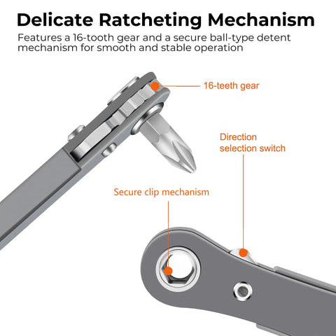 11 Piece Right Angle Screwdriver Set With One Quarter Inch Mini Ratchet Wrench For Close Quarters High Torque Low Profile EDC Tool 90 Degree Offset Reversible Drive Handle Pocket Sized Screwdriver Kit