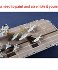 Killer Detail Queen Elizabeth Aircraft Carrier Plastic Model Kit 1 700 Scale 380 Plus Pieces Static Assembly with unpainted aircraft on deck.