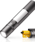Rechargeable Magnetic LED Flashlight 1000 Lumens With Window Glass Breaker And Seat Belt Cutter Zoomable Car Work Light