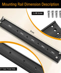 Close-up of 31cm GP prism rail with mounting dimensions, tripod thread holes, and M5 screws for telescopes