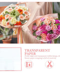 Red Flower Wrapping Paper For Bouquets 20 Sheets BOPP Flower Bouquet Packaging with colorful floral arrangements