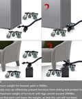 Heavy Duty Furniture Dolly Moving Tool With 5 Silent Rubber Wheels And Steel Pry Bar For Large Heavy Items Max 3335 Lbs Capacity Easy Sliding Cart maneuvering under a refrigerator.