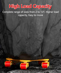 Rock Solid Heavy Duty Moving Dolly With Thickened Steel Base and Smooth PU Swivel Casters For Easy Furniture And Machinery Transport Heavy Lifting under a heavy rock.
