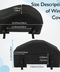 Size chart for Heavy Duty 900D Waterproof Winch Cover With Top Zipper Fits 8000-13500 Lbs Electric Winches for accurate fit.