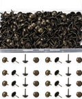 250 Piece Hand Forged Bronze Upholstery Tacks For Furniture And Sofas Featuring Round Head Antique Style Nails in clear storage box.